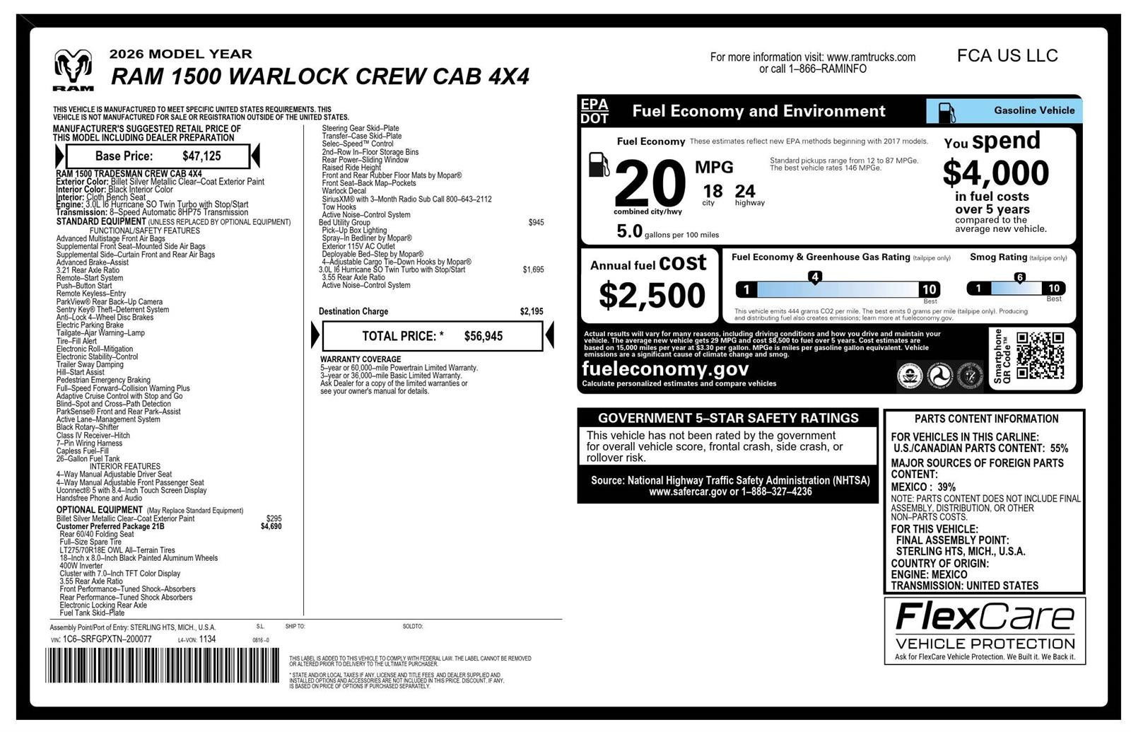 2026 RAM 1500 Warlock