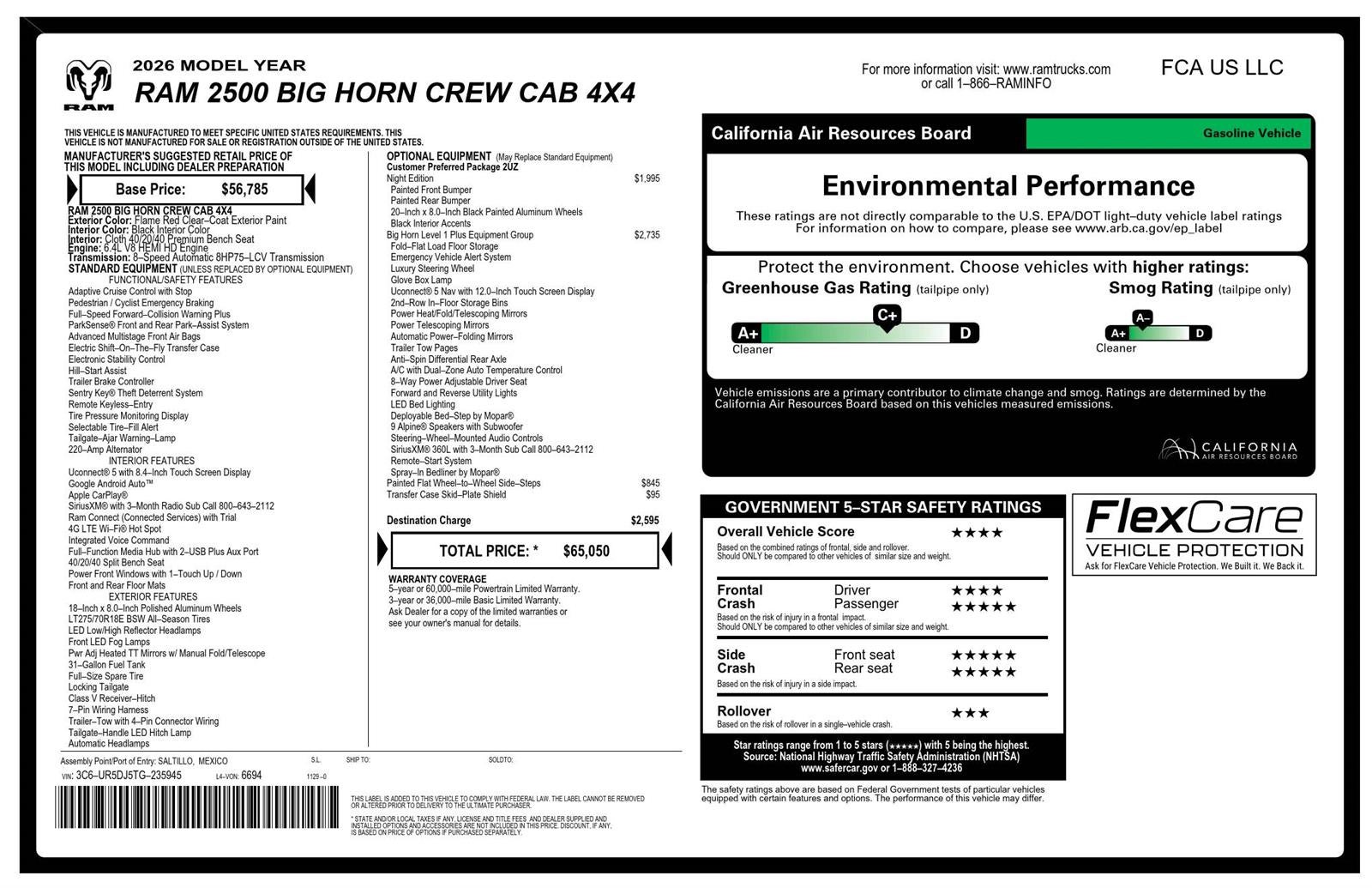 2026 RAM 2500 Big Horn
