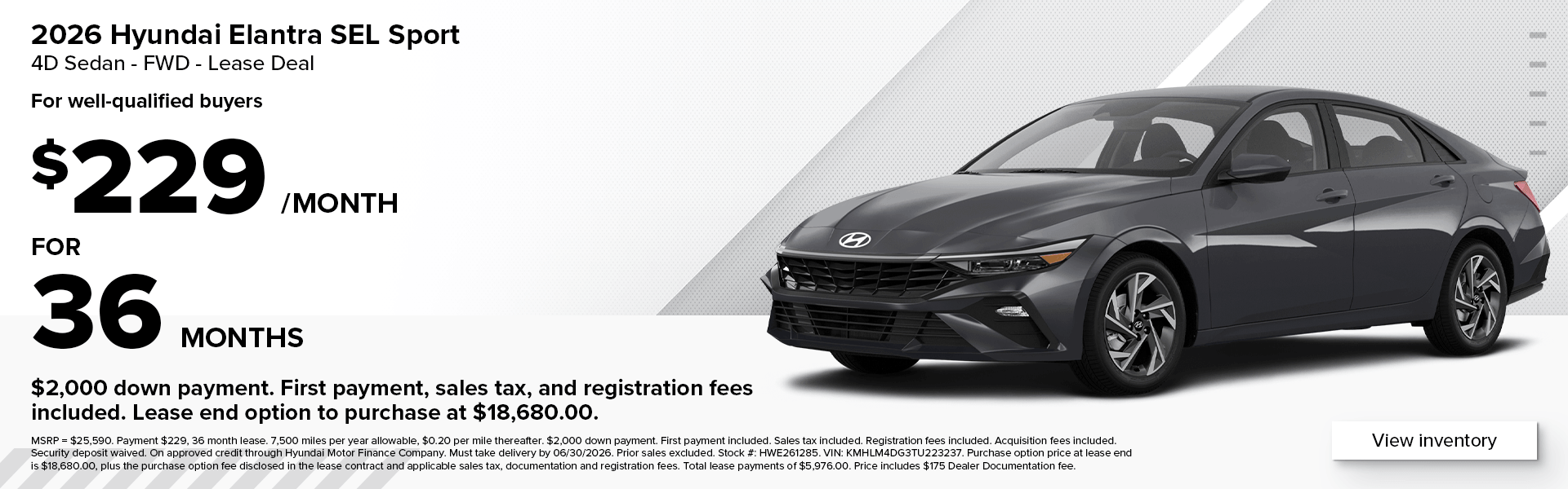 Hyundai Elantra Lease Deal