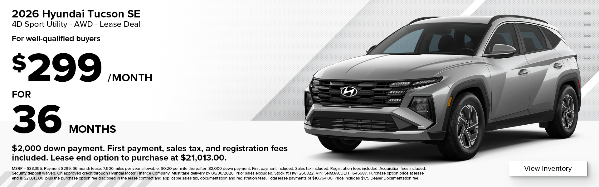 Hyundai Tucson Lease Deal